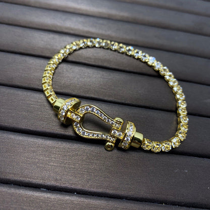 [Shinejoy]FORCE  HORSESHOE  DIAMOND TENNIS BRACELET