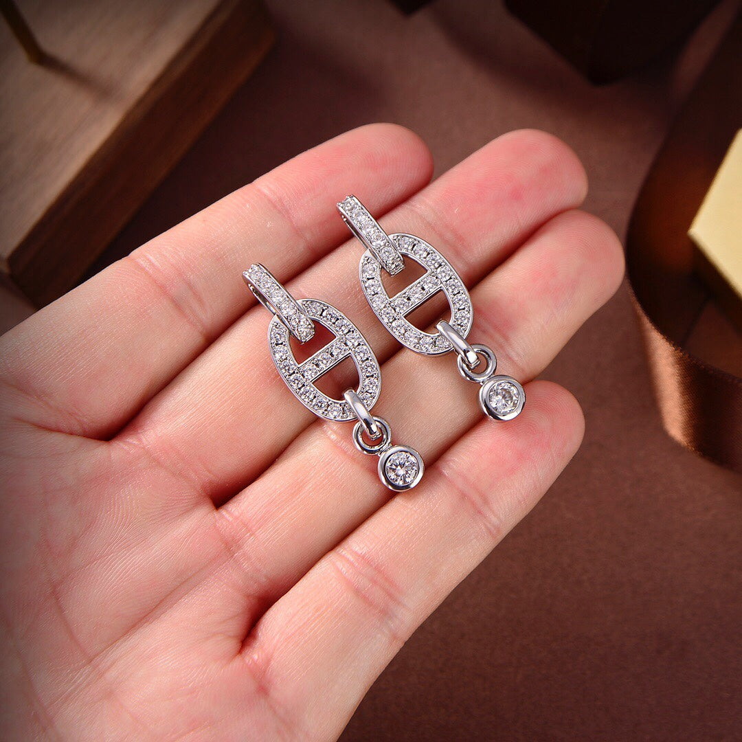 [Shinejoy]HM CHAINE DIAMOND EARRINGS