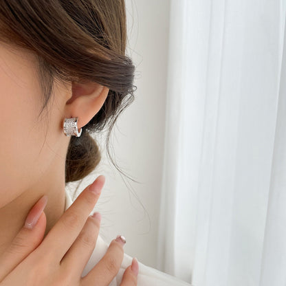[Shinejoy]ZERO 1 DIAMOND PAVED EARRINGS