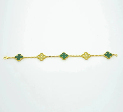 [⭐Shinejoy] CLOVER 5 MOTIF MALACHITE BRACELET COLLECTION