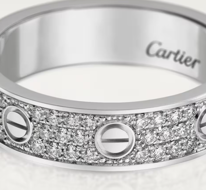 [Shinejoy]LOVE RING 4mm-wide full-diamond ring silver