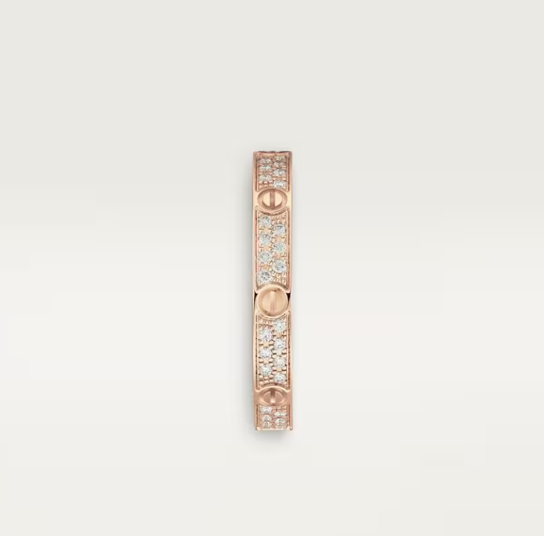[Shinejoy]LOVE RING 2.6mm-wide full-diamond ring Rose Gold