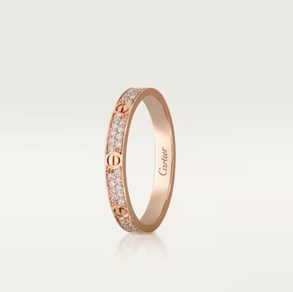 [Shinejoy]LOVE RING 2.6mm-wide full-diamond ring Rose Gold