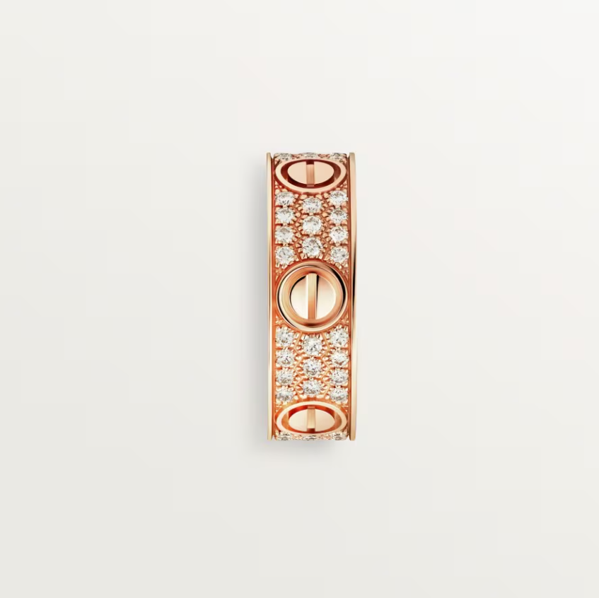 [Shinejoy]LOVE RING 6.5mm-wide full-diamond ring Rose Gold