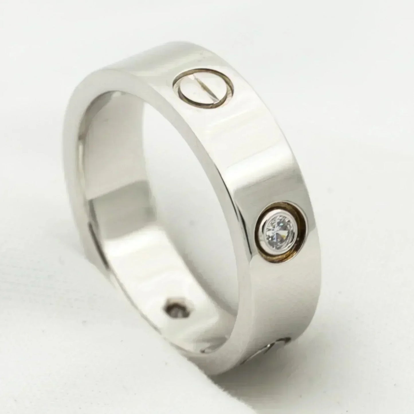 [Shinejoy]LOVE RING 5.5MM 3 DIAMONDS SILVER