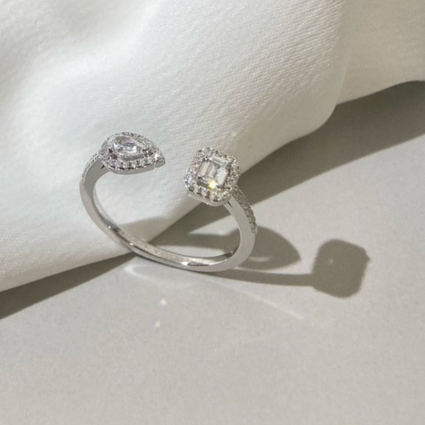[Shinejoy]MY TWIN TOI & MOI SILVER DIAMOND RING