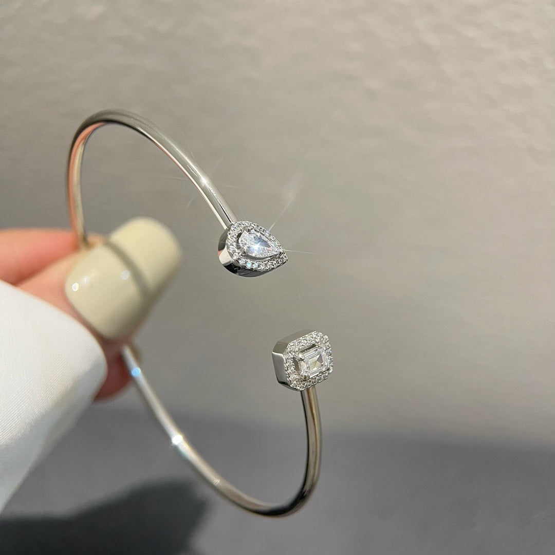 [Shinejoy]JONC FLEX MY TWIN TOI & MOI SILVER DIAMOND BRACELET