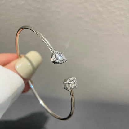 [Shinejoy]JONC FLEX MY TWIN TOI & MOI SILVER DIAMOND BRACELET