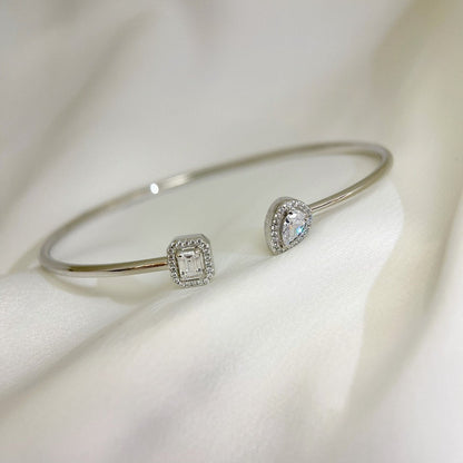 [Shinejoy]JONC FLEX MY TWIN TOI & MOI SILVER DIAMOND BRACELET