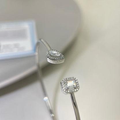 [Shinejoy]JONC FLEX MY TWIN TOI & MOI SILVER DIAMOND BRACELET