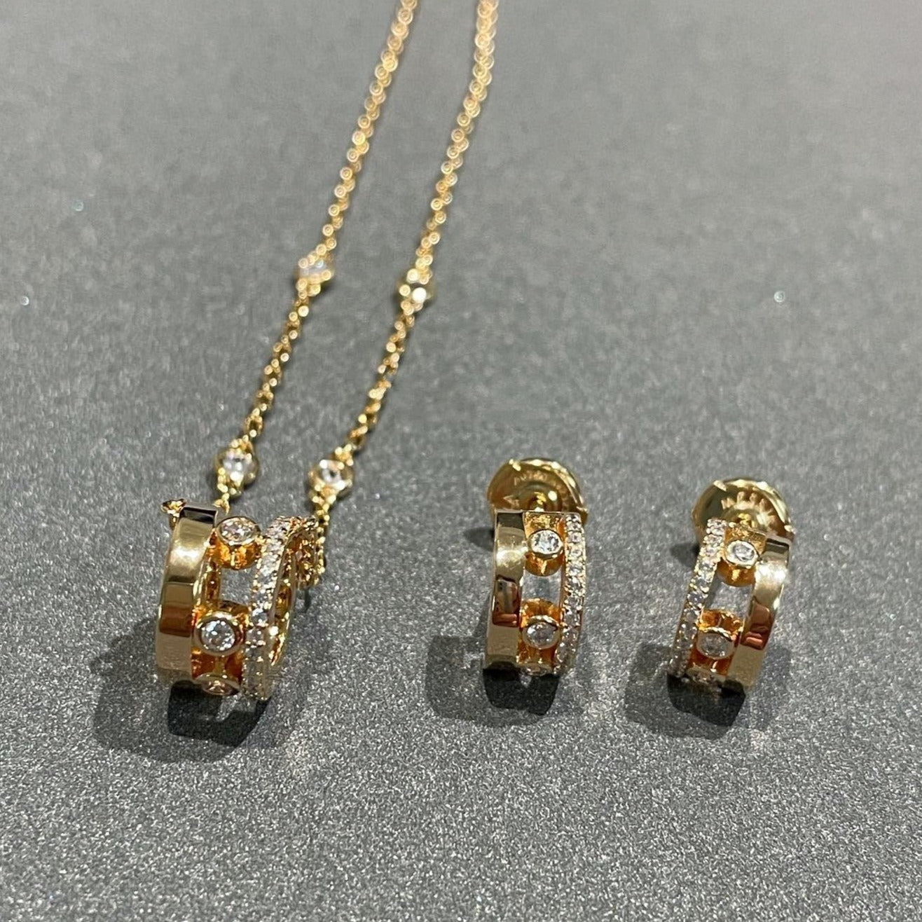 [Shinejoy]CHAIN MOVE ROMANE PEDAND NECKLACE