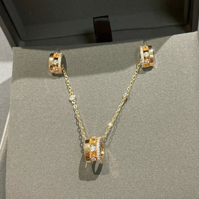 [Shinejoy]CHAIN MOVE ROMANE PEDAND NECKLACE