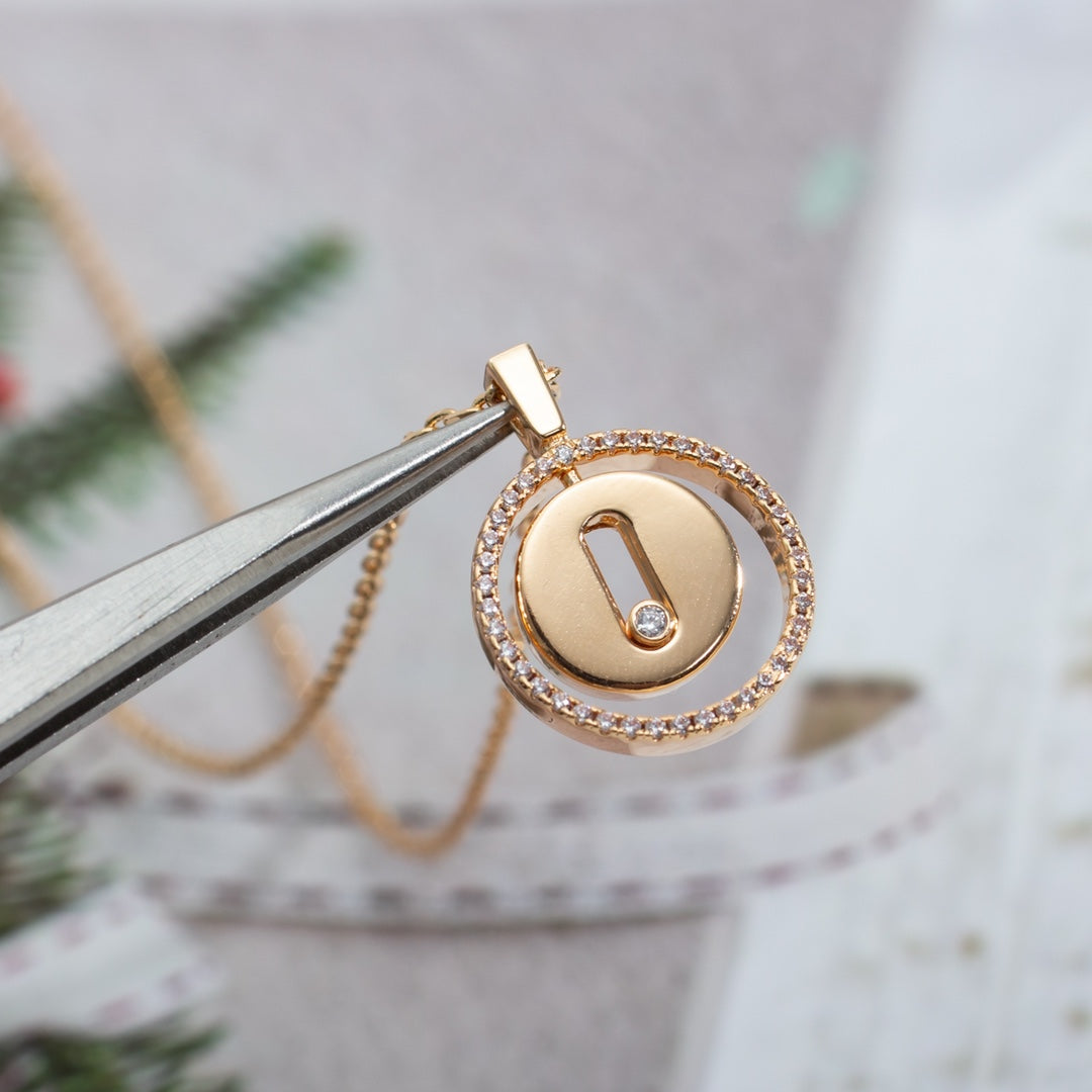 [Shinejoy]Demo MOVE PM NECKLACE PINK GOLD DIAMOND