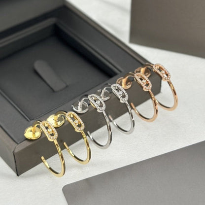 [Shinejoy]CREOLES MOVE UNO PM DIAMOND EARRINGS