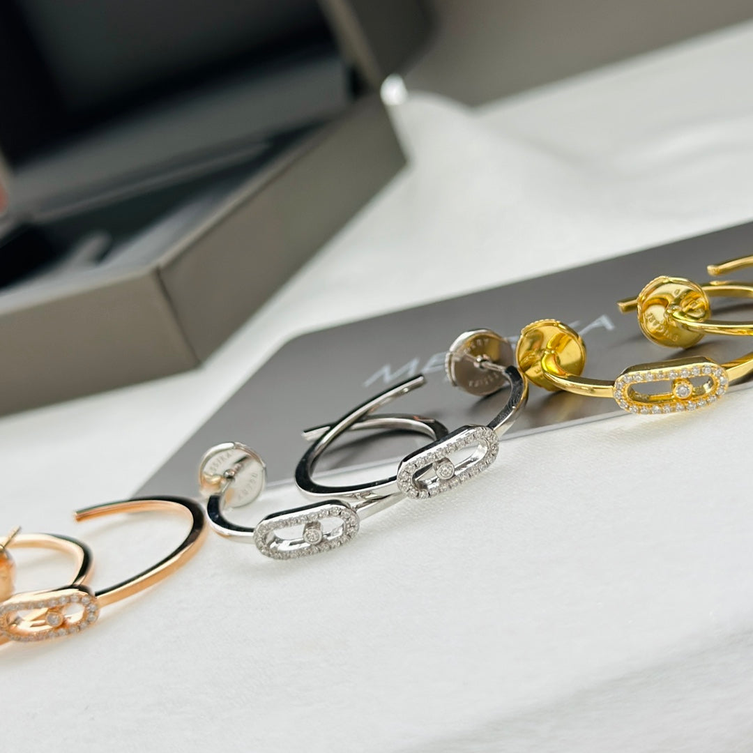 [Shinejoy]CREOLES MOVE UNO PM DIAMOND EARRINGS