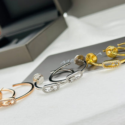 [Shinejoy]CREOLES MOVE UNO PM DIAMOND EARRINGS