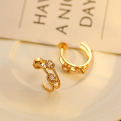 [Shinejoy]CREOLES MY TWIN 2 RANGS SILVER DIAMOND EARRINGS