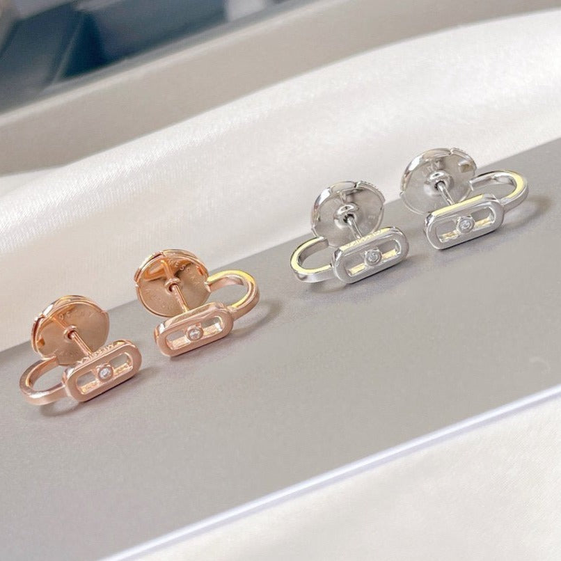 [Shinejoy]CREOLES MOVE UNO MINI 1 DIAMOND EARRINGS