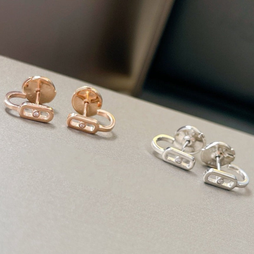 [Shinejoy]CREOLES MOVE UNO MINI 1 DIAMOND EARRINGS