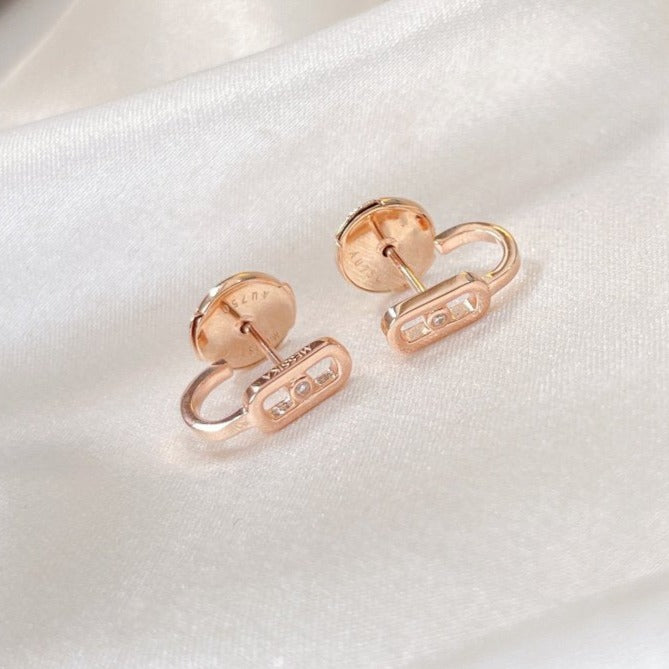 [Shinejoy]CREOLES MOVE UNO MINI 1 DIAMOND EARRINGS
