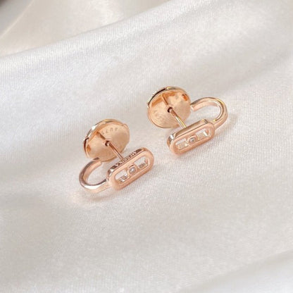 [Shinejoy]CREOLES MOVE UNO MINI 1 DIAMOND EARRINGS