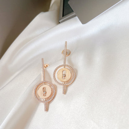 [Shinejoy]Demo MOVE ARROW PINK GOLD DIAMOND EARRINGS