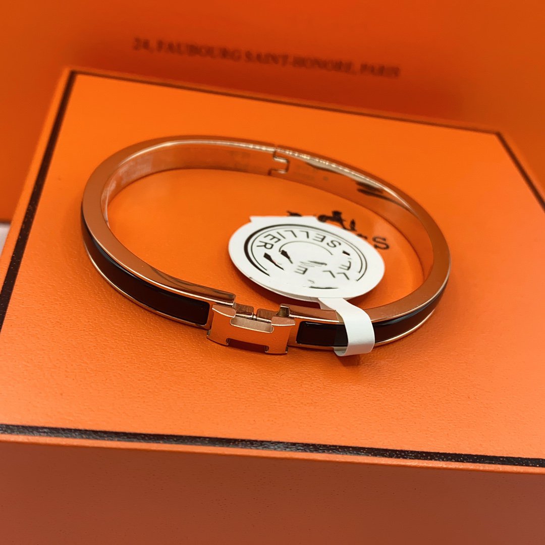 [Shinejoy]CLASSIC HM CLIC BLACK 8MM ENAMEL BRACELET
