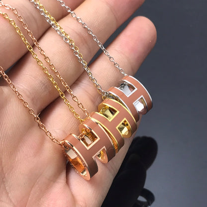 [Shinejoy]H NECKLACE BROWN