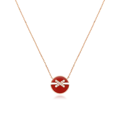 [Shinejoy]JEUX DE ROSE GOLD DIAMOND NECKLACE