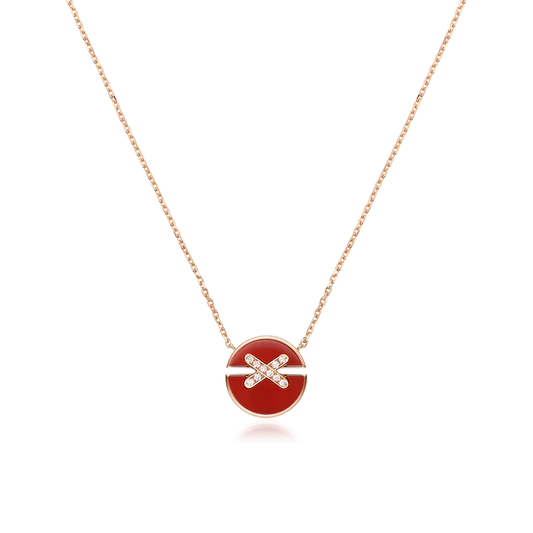 [Shinejoy]JEUX DE ROSE GOLD DIAMOND NECKLACE