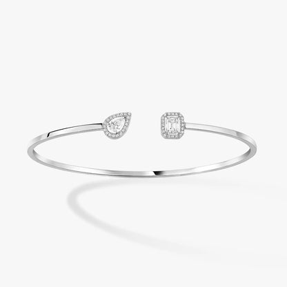 [Shinejoy]JONC FLEX MY TWIN TOI & MOI SILVER DIAMOND BRACELET