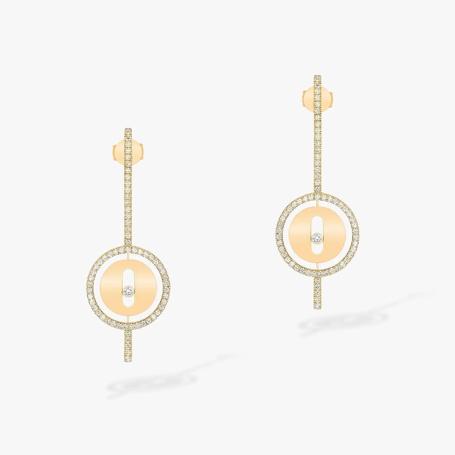 [Shinejoy]Demo MOVE ARROW PINK GOLD DIAMOND EARRINGS