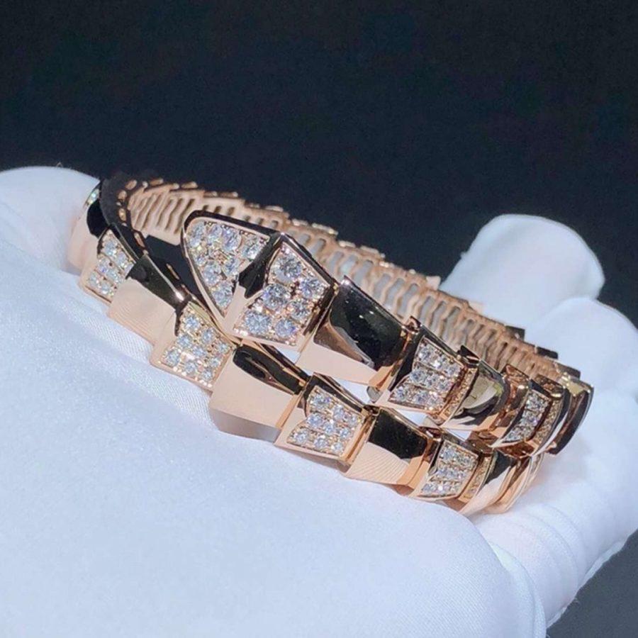 [Shinejoy]SERPENTI WIDE BRACELET PINK GOLD DIAMOND