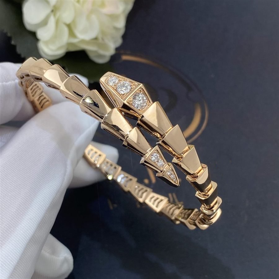 [Shinejoy]SERPENTI BRACELET DIAMONDS PINK GOLD