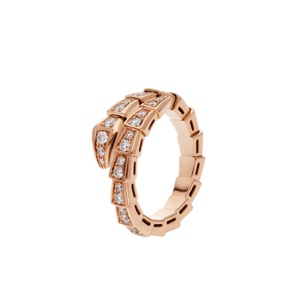 [Shinejoy]SERPENTI RING PINK GOLD DIAMOND PAVED 4MM