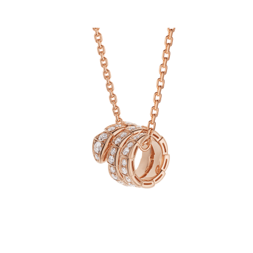 [Shinejoy]SERPENTI PINK GOLD NECKLACE DOUBLE RING DIAMOND