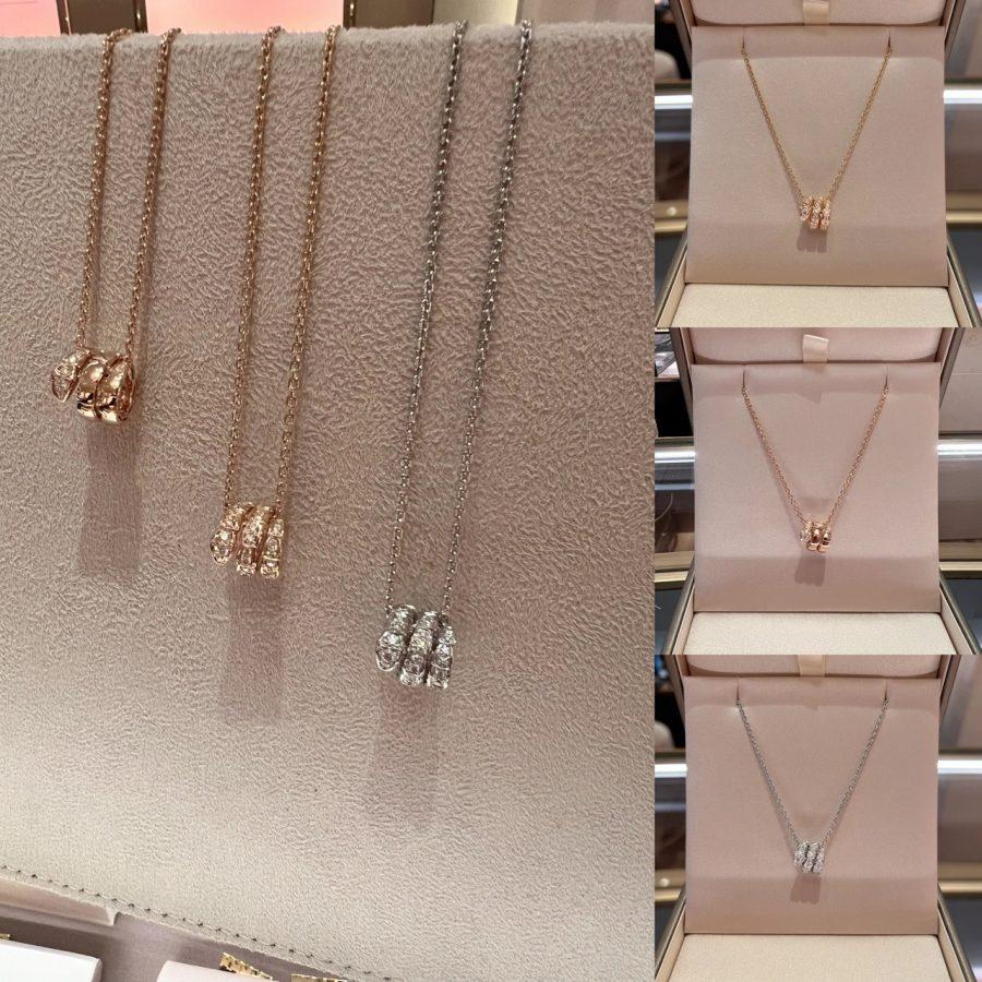 [Shinejoy]SERPENTI  NECKLACE DOUBLE RING DIAMOND