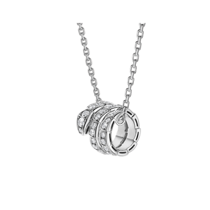 [Shinejoy]SERPENTI  NECKLACE DOUBLE RING DIAMOND