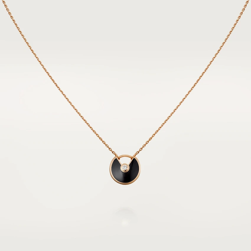 [Shinejoy]AMULETTE ROSE GOLD ONYX NECKLACE