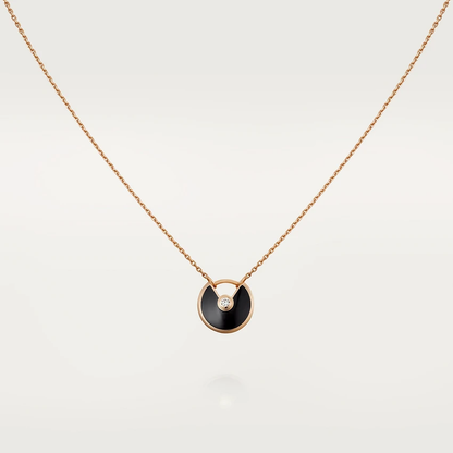 [Shinejoy]AMULETTE ROSE GOLD ONYX NECKLACE