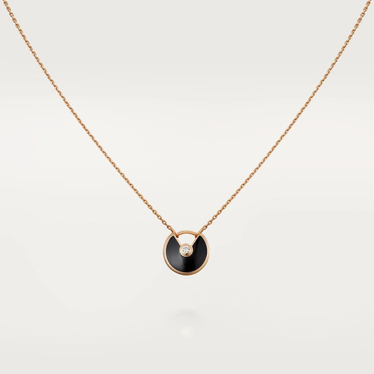 [Shinejoy]AMULETTE ROSE GOLD ONYX NECKLACE
