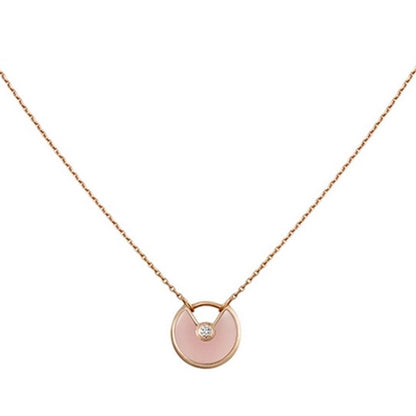 [Shinejoy]AMULETTE ROSE GOLD PINK MOP NECKLACE