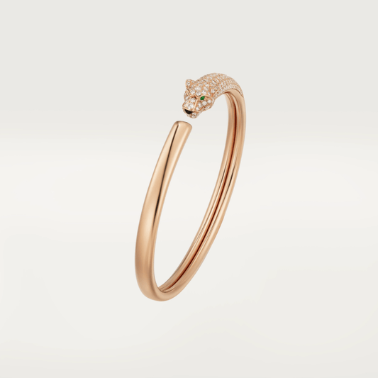 [Shinejoy]PANTHERE ROSE GOLD DIAMOND OPEN BRACELET