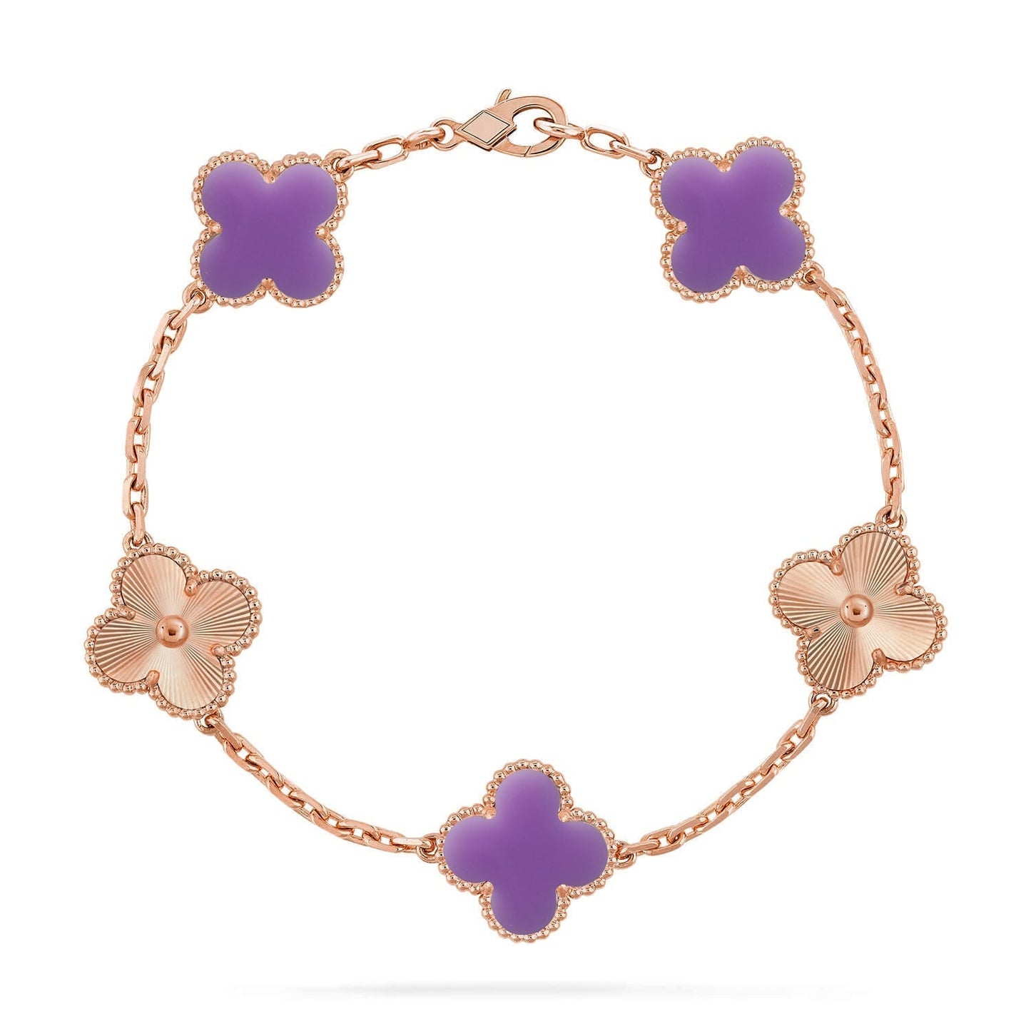 [⭐Shinejoy]CLOVER 5 MOTIF LIGHT PURPLE BRACELET COLLECTION