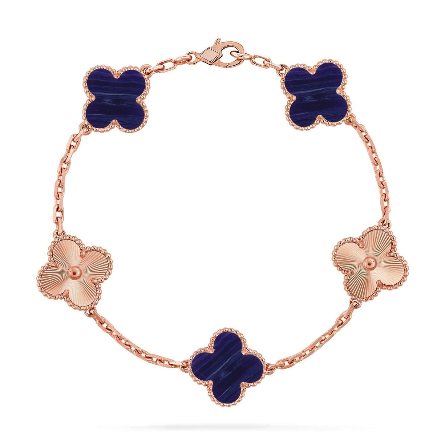 [⭐Shinejoy]CLOVER 5 MOTIF PURPLE STRIPES BRACELET COLLECTION