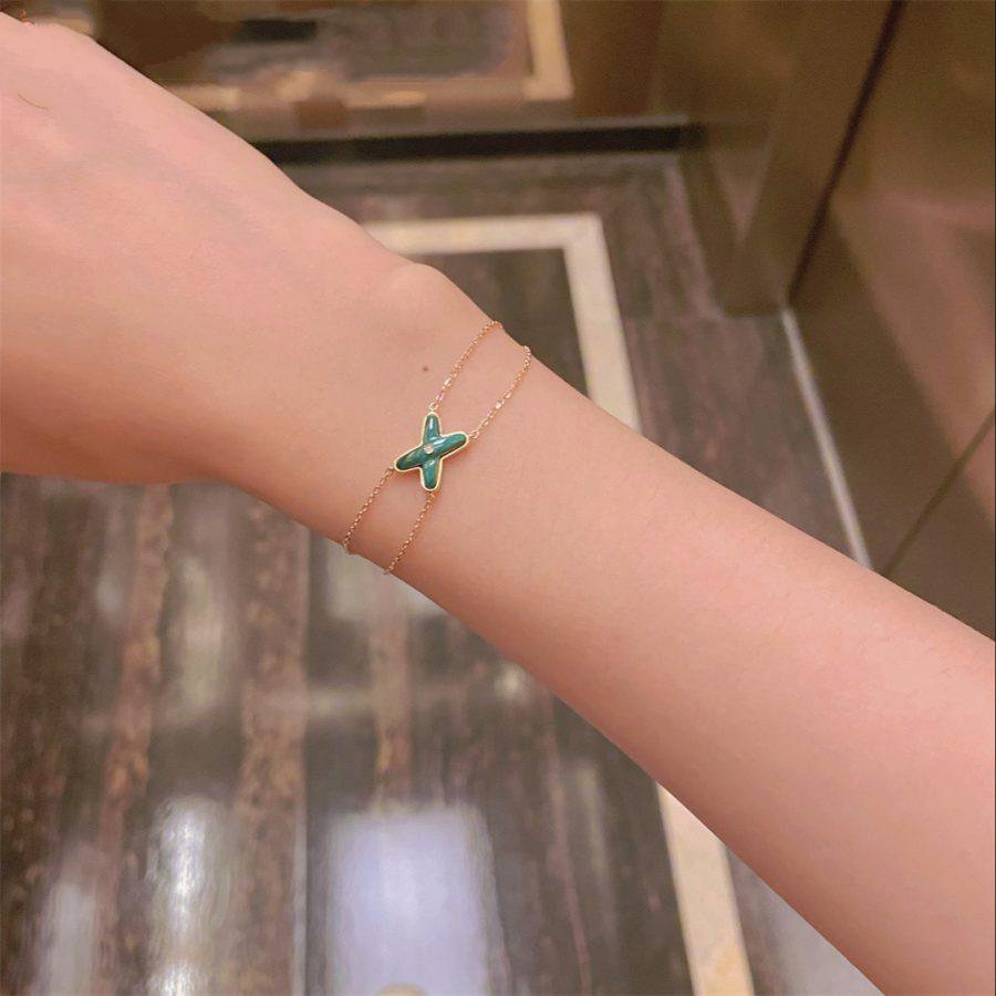 [Shinejoy]JEUX BRACELET MALACHITE PINK GOLD 1 DIAMOND