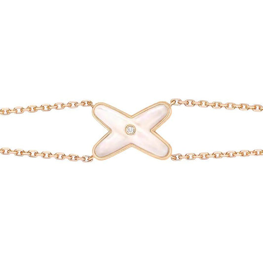 [Shinejoy]JEUX BRACELET WHITE MOP PINK GOLD 1 DIAMOND