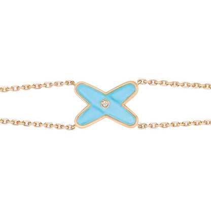 [Shinejoy]JEUX BRACELET TURQUOISE PINK GOLD 1 DIAMOND