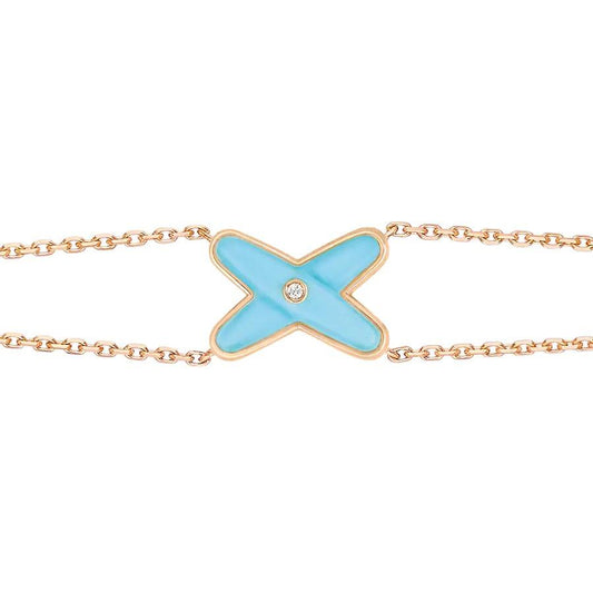 [Shinejoy]JEUX BRACELET TURQUOISE PINK GOLD 1 DIAMOND