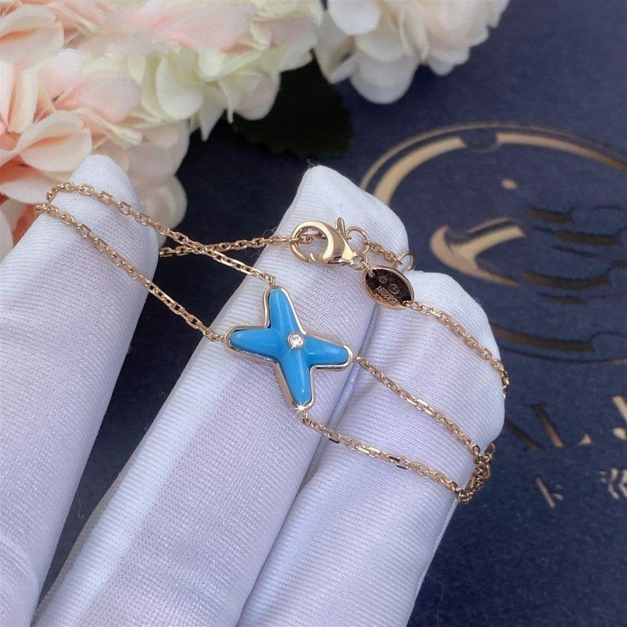 [Shinejoy]JEUX BRACELET TURQUOISE PINK GOLD 1 DIAMOND
